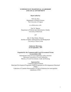 Symposium on Traditional Leadership and Local Government