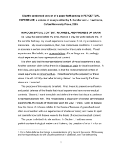 Nonconceptual Content, Richness, and Fineness of Grain