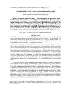 Electronic Part Life Cycle Concepts and Obsolescence Forecasting