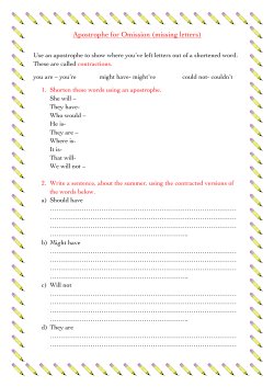 Apostrophe for Omission (missing letters)