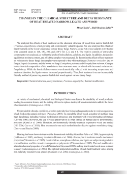 CHANGES IN THE CHEMICAL STRUCTURE AND DECAY