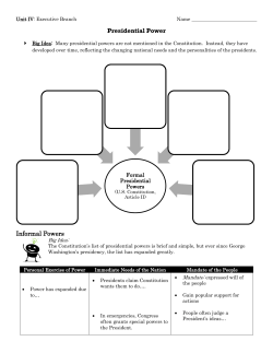 Presidential Power Informal Powers