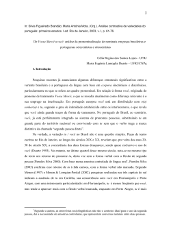 De Vossa Merc a voc: a pronominalizao de nominais nos sculos