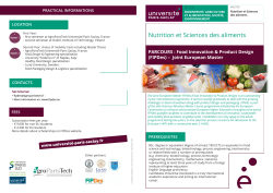 Nutrition et Sciences des aliments