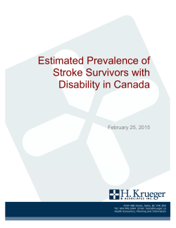 Estimated Prevalence of Stroke Survivors with Disability in Canada
