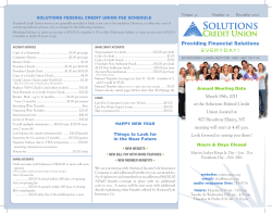 Solutions FCU Newsletter December 2012