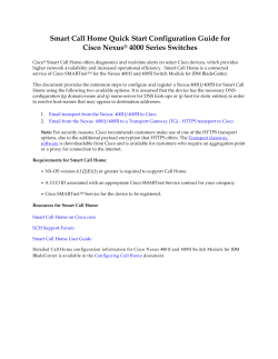 Smart Call Home Quick Start Configuration Guide for Cisco Nexus