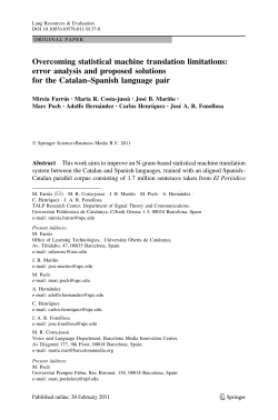 Overcoming statistical machine translation limitations: error