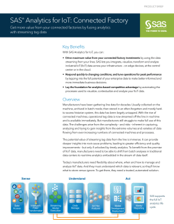 SAS&reg; Analytics for IoT: Connected Factory