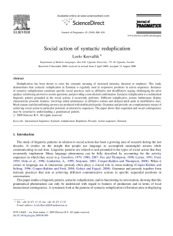 Social action of syntactic reduplication