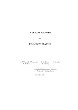 INTERIM REPORT on PROJECT MATHS