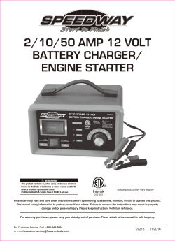 2/10/50 AMP 12 VOLT BATTERY CHARGER/ ENGINE STARTER