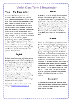 Topic &ndash; The Indus Valley English Maths Science Geography