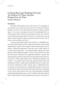 Looking Back and Thinking Forward: An