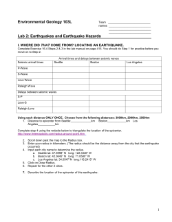 Environmental Geology 103 Lab