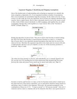 #4 &ndash; Assumptions 1 Argument Mapping 4: Identifying and Mapping