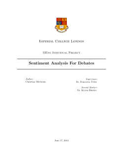 Sentiment Analysis For Debates