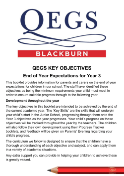 Key Objectives booklet
