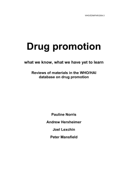 Drug promotion - World Health Organization