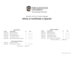 Minor or Certificate in Spanish