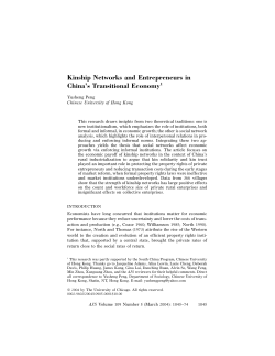 Kinship Networks and Entrepreneurs in China`s Transitional