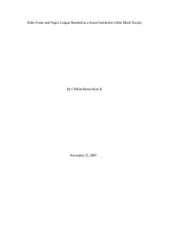 Rube Foster and Negro League Baseball