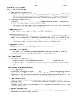 VOCABULARY BUILDING Once a Crook, Always a Crook? 1