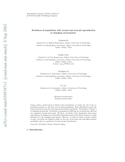 Evolution of population with sexual and asexual reproduction in