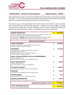 TOTAL COMPENSATION STATEMENT Employee Name: Teacher w