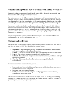 Understanding Where Power Comes From in the Workplace
