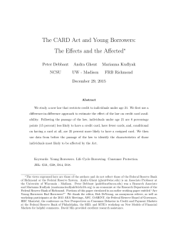 The CARD Act and Young Borrowers: The Effects and