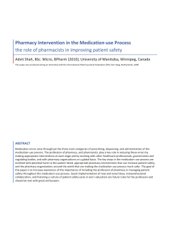 Pharmacy Intervention in the Medication-use Process