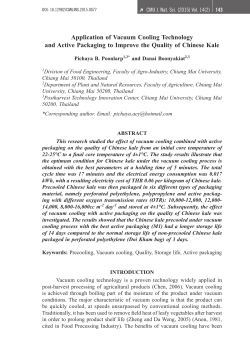 Application Of Vacuum Cooling Technology And Active Packaging