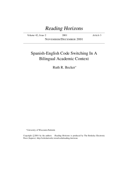 Spanish-English Code Switching In A Bilingual Academic Context