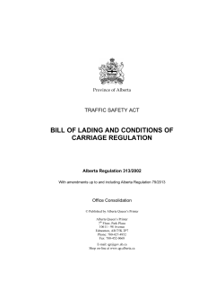 bill of lading and conditions of carriage regulation