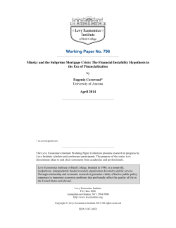 Minsky and the Subprime Mortgage Crisis