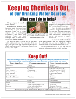 Keeping Chemicals Out of Our Drinking Water Sources