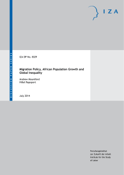 Migration Policy, African Population Growth and Global Inequality