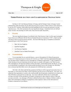 THIRD POWER AUCTION AND CLEARINGHOUSE TRANSACTIONS