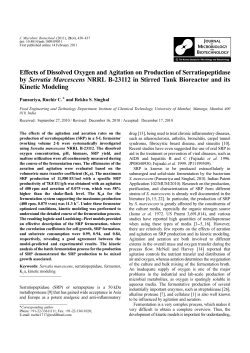 Effects of Dissolved Oxygen and Agitation on Production of
