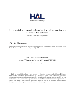 Incremental and adaptive learning for online - Dumas
