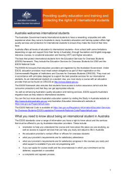 The ESOS framework - Australian Education International