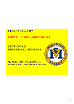 FEBRUARY 6, 2017 UNIT 1: ROOTS AND POWERS SECTION 4.2