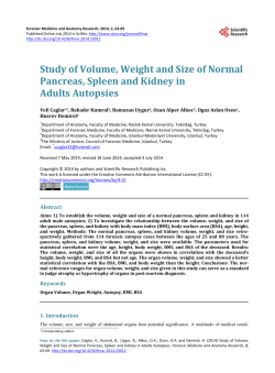 Study of Volume, Weight and Size of Normal Pancreas, Spleen and