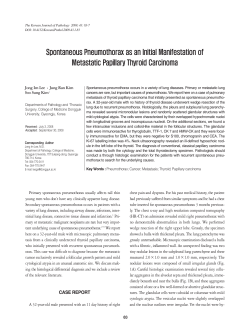 Spontaneous Pneumothorax as an Initial Manifestation of Metastatic