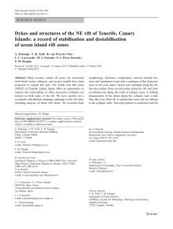 Dykes and structures of the NE rift of Tenerife, Canary Islands: a