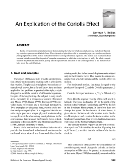 An Explication of the Coriolis Effect - AMS Journals