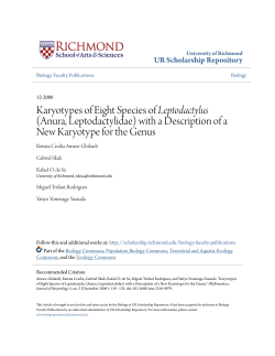 (Anura, Leptodactylidae) with a Description of a New Karyotype