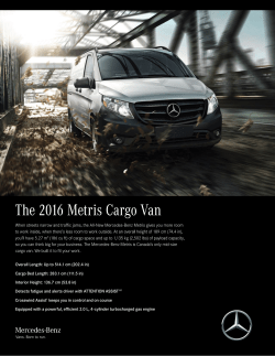The 2016 Metris Cargo Van - Mercedes