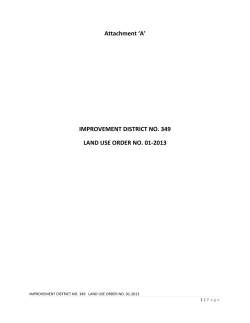 Attachment `A` IMPROVEMENT DISTRICT NO. 349 LAND USE